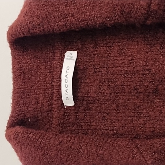 Burgundy Soft Open Front Button Detailed Long Cardigan Sweater Jacket - Picture 6 of 10